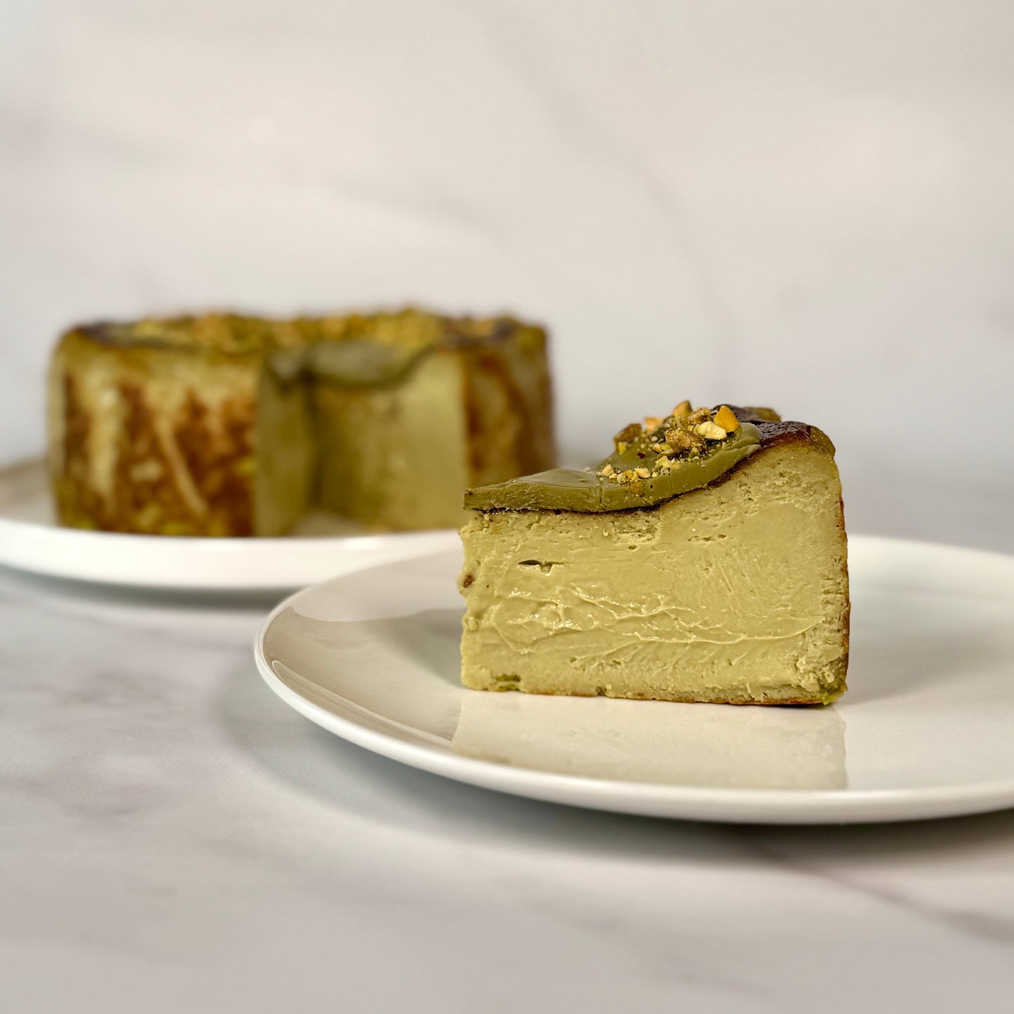 Pistachio Basque Cheesecake